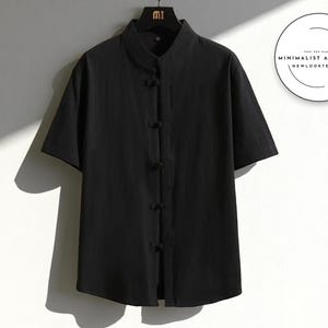 Cotton Blend 3/4 Sleeve Top Men | Loose Fit Summer Pullover Shirt | Relaxed Fit Plus Size | Breathable Daily Layer | Soft Modern Look
