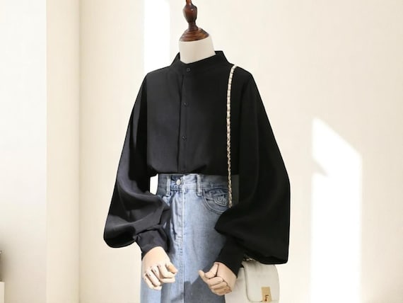 Camicetta Donna In Pelle Con Scollo A V - Maniche Lunghe, Elegante E Sexy - Foto 4