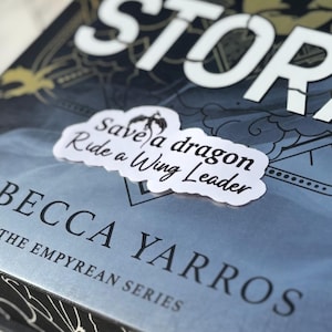 Romantasy Wingleader Dragonrider Sticker for Bookish Readers in Black, Violet and Xaden