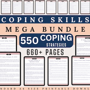 Coping Skills Worksheets: Therapy Tools for Self-Regulation (PDF Download)