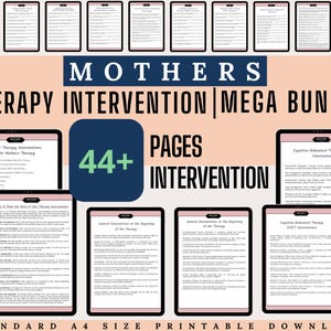 Megabundel moedertherapie | Counseling voor moeders, geestelijke gezondheid, therapie-interventie, referentieblad documentatievoorwaarden, aantekeningen therapie