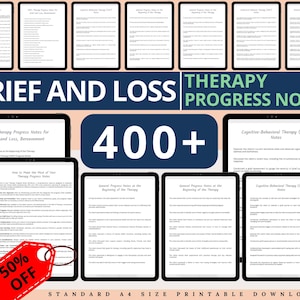Therapy Progress Note Statements | Grief and Loss | Progress Notes | Psychotherapy Notes | Progress Note Template | Therapy | PDF