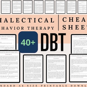 DBT Cheat Sheet, Therapy Worksheet, mental health printable, DBT Skills, therapy resources, social work resources, Borderline, bpd treatment