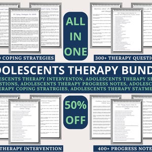 Adolescents Therapy Mega Bundle | Adolescents Counseling, Mental Health, Session Questions, Interventions, Progress Notes, Activities, Tool