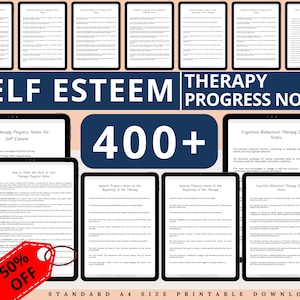 Therapy Progress Note Statements | Self-Esteem | Psychotherapy Notes | Progress Note Statements | Progress Note Template | Therapy | PDF