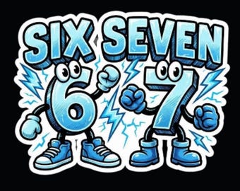 Steal a Brainrot Six Seven Italian Brainrot Kids Gaming Meme Png, Baseball Number, Six Seven Ice Cream Drip 67 Meme Gen Alpha Slang Png