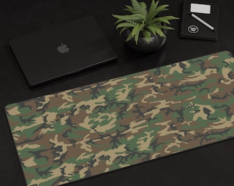 M81 Woodland Camo Desk Mat - Large 16x35in
