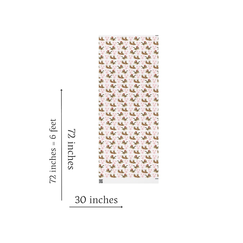 May include: A rectangular yoga mat with a repeating pattern of brown animals and pink hearts on a white background. The mat measures 72 inches long and 30 inches wide.