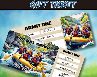 Rafting Surprise Gift Ticket | You Are Going Rafting Adventure Pass | Custom Whitewater Rafting Voucher | Vacation Reveal | Outdoor Gift