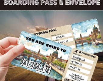 Surprise Berlin Trip Ticket – Editable Boarding Pass (Digital Download)