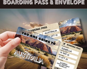 Australia Surprise Trip Ticket | Editable Boarding Pass (Digital Download)