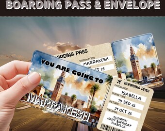 Marrakesh Surprise Trip Ticket | Editable Boarding Pass (Digital Download)