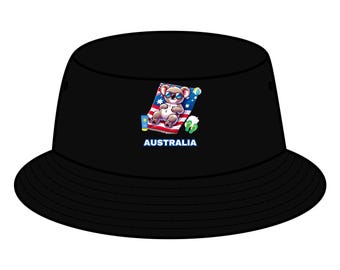 Sun-Loving Koala Bucket Hat, Cute Animal Beach Hat, Summer Fun Cap, Tropical Vacation Accessory, Sunbathing Koala Headwear