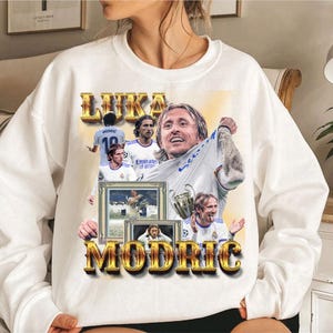 Luka Modric Real Madrid Bootleg Design Sweatshirt, Football Sweatshirt, Modric Sweatshirt, Real Madrid, Croatia, Gift for Him, Legend