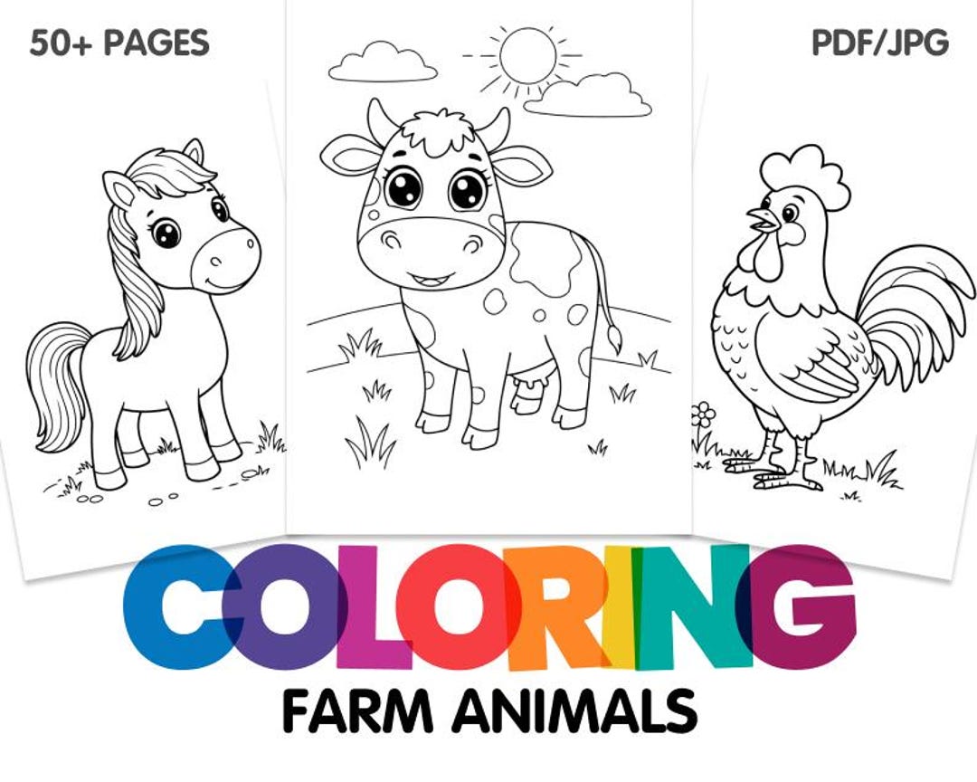 50 Farm Animals Coloring Pages for Kids | Farm Coloring Pages | Kids ...