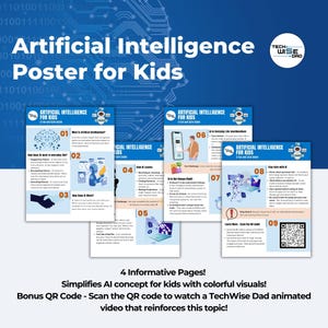 Artificial Intelligence Posters for Kids (Set of 4 Printables PDF)
