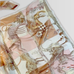 Silk Scarf Chiffon Scarf Royal Warrious Natural Gift with hand-rolled edges | 100% silk | Medium size silk scarf
