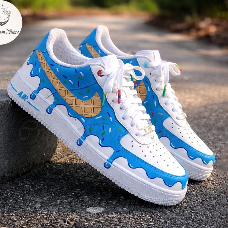 Blue Cartoon Nike Shoes - Etsy