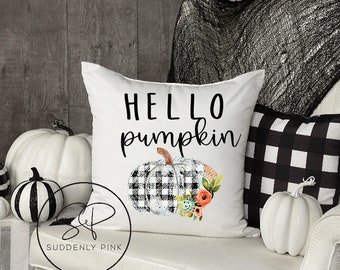 Hello Pumpkin Pillow Etsy