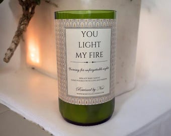 You light my Fire - Upcycled Wine Bottle Scented Candle - Rewined by Noé