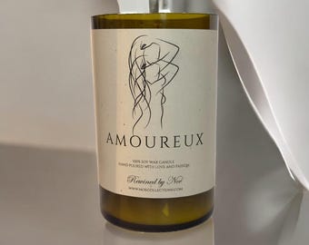 Amoureux - Upcycled Wine Bottle Scented Candle - Rewined by Noé