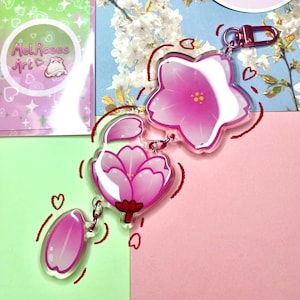 Sakura/Cherry Blossom 10cm Cute Connector Hanging Vinyl Bag Clip/ Keyring
