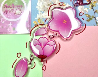 Sakura/Cherry Blossom 10cm Cute Connector Hanging Vinyl Bag Clip/ Keyring