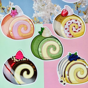 Dessert Cream Roll Cake Cute 3” Vinyl Sticker