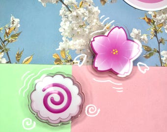 Clip de papel/clip para carpeta de vinilo Sakura/Fishcake Cute de 2 pulgadas, estilo Kawaii.