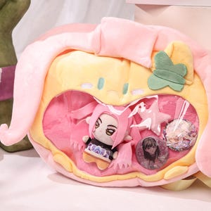 Cute Transparent Plush Backpack – Kawaii Shoulder Casual Large Capacity Bag for Girls Gifts