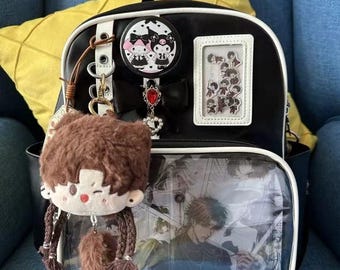 Transparent Collectible Pain Bags | Kawaii Display Backpack | Customizable Anime Backpack with Clear Front | Perfect for Pins