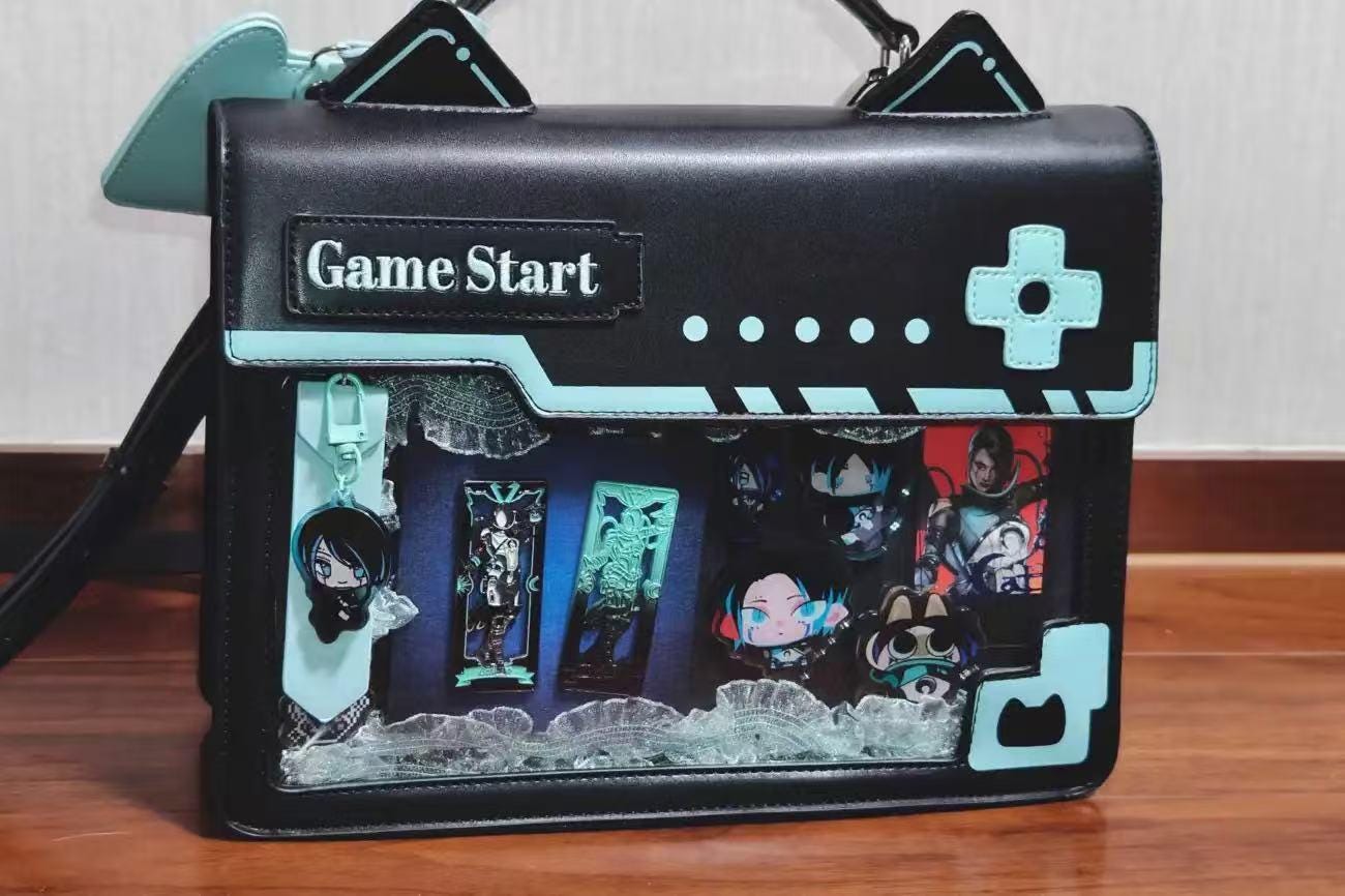 Game Start Transparent Pain Bags | Anime Display Backpack | Customizable Clear Bag with Game-Inspired Design | Kawaii Accessories