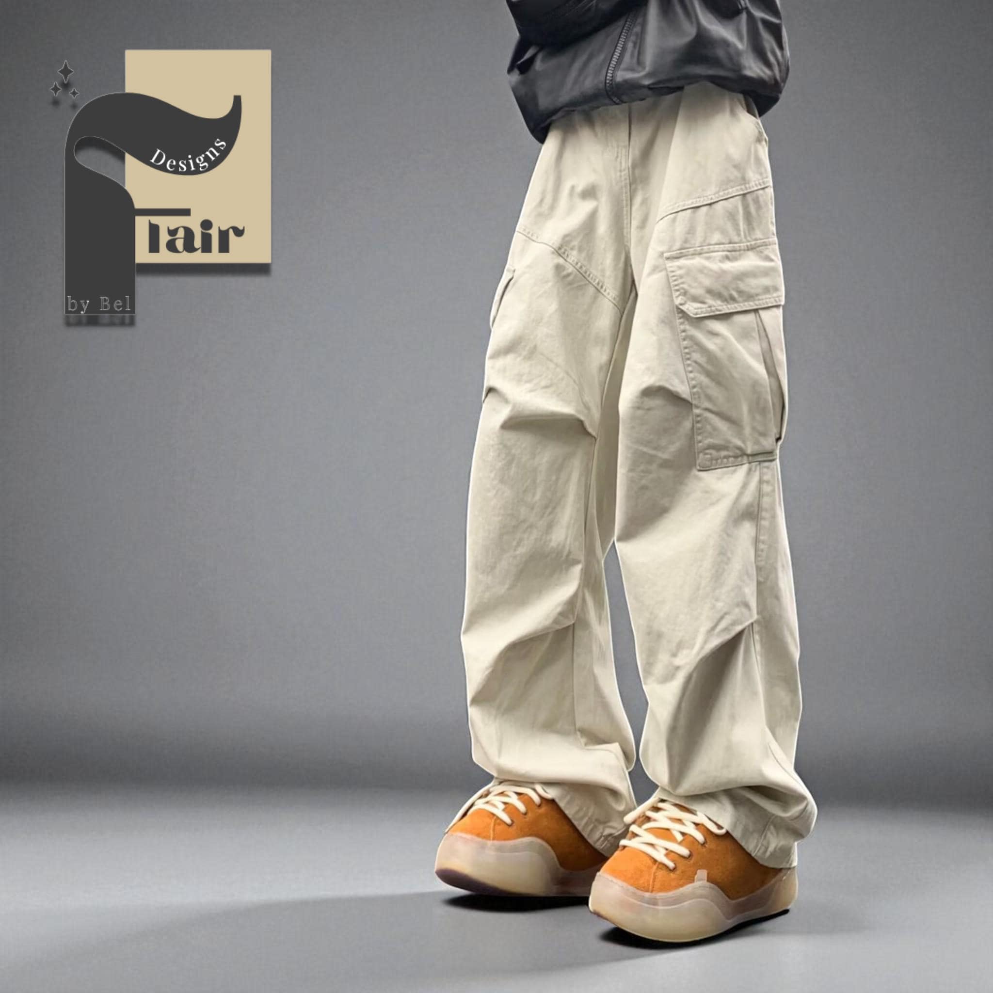Pantalon Cargo Homme Élégant Coton Stretch Y2K - Travail Streetwear Confortable Avec Cordon Et Poches Spacieuses