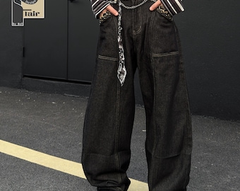 Oversize Baggy Pants | Wide Leg Embroidered Jeans | Y2K  Streetwear | Urban Casual Fashion