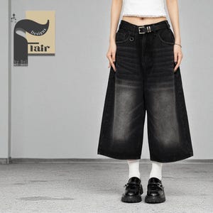 Denim Baggy Shorts | Unisex Wide Leg Jorts | Oversized Streetwear Pants | Vintage Y2K Bottoms | Gift for Him and Her