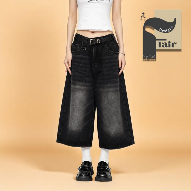 2In1 Denim Dirt Baggy Shorts