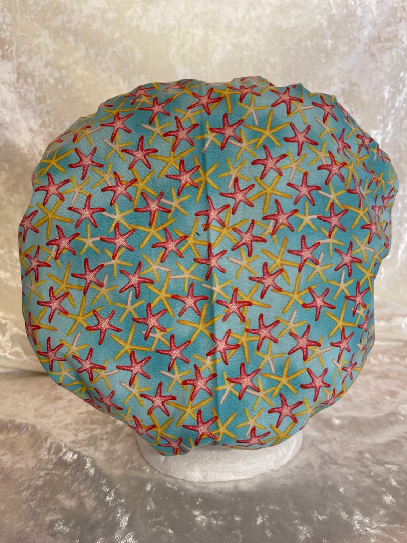 Starfish all over Bouffant Style Surgical Hat