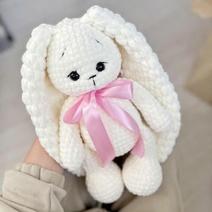 Crochet Bunny Soft Toy, Stuffed plush Rabbit Toy, crochet bunny plushie, baby toys, Handmade Toys, custom plushie, toddler gift, baby gift