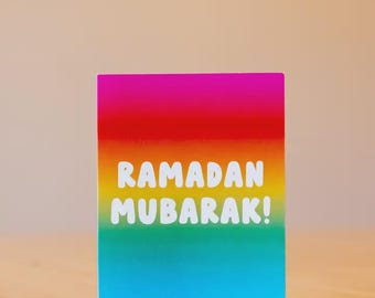 Eid Mubarak Card | Colorful Contemporary Design | Islamic Holiday Greeting | Muslim Gift