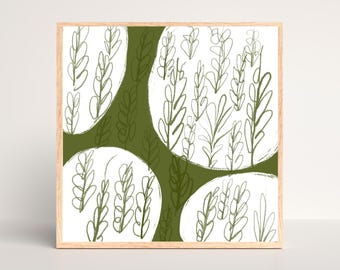 Minimalist Botanical Line Art Print: Nature Inspired Wall Decor (Digital Download)