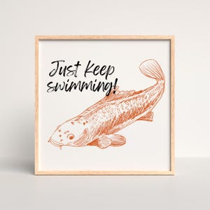 Koi Fish Digital Print | Illustration Art | Digital Art | Wall Decor | Fish Lover Gift | Home Decor | Art Print