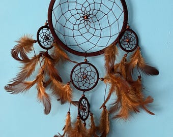 Boho Feather Dreamcatcher, Spiritual Wall Hanging, Nursery Decor