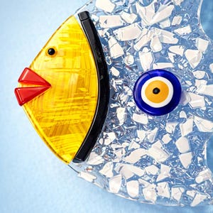 Fused Glass Fish Suncatcher, Fish Wall Art, Coastal Home Decor immagine 11