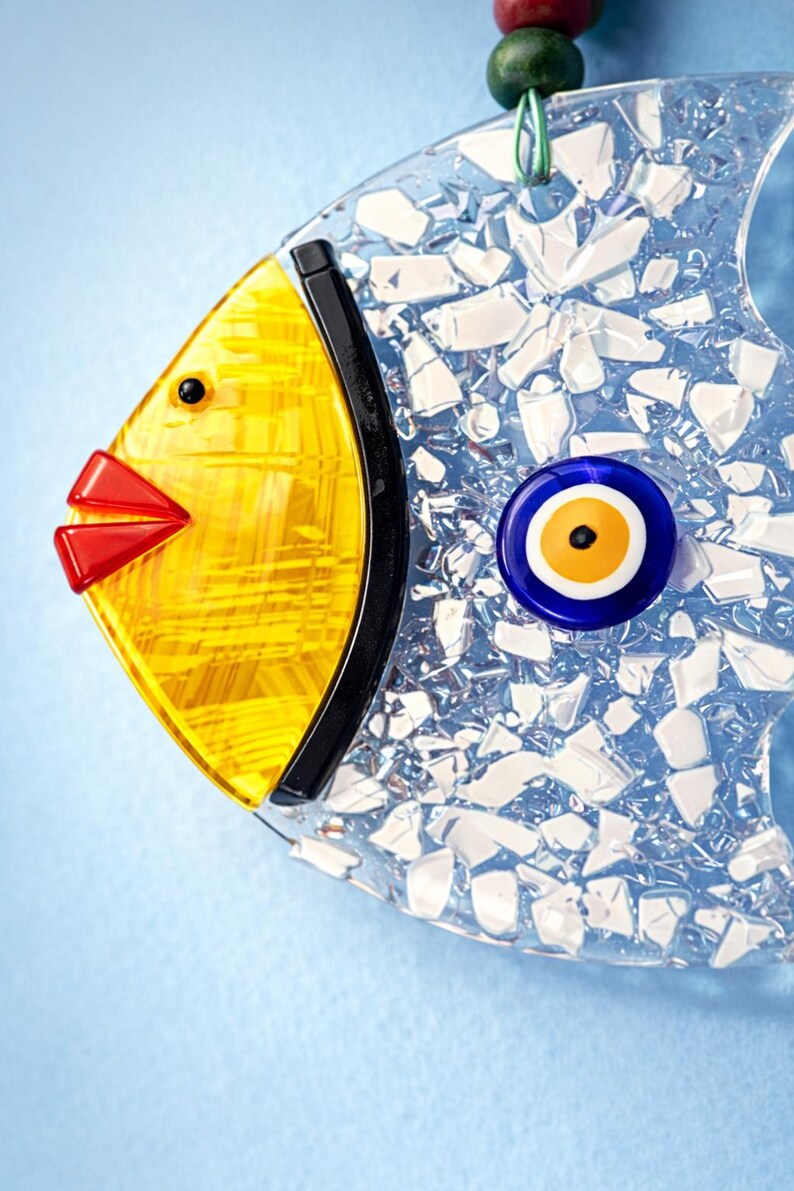 Fused Glass Fish Suncatcher, Fish Wall Art, Coastal Home Decor immagine 11