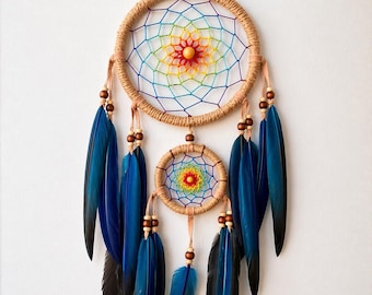 Boho Dreamcatcher, Feather Wall Hanging, Spiritual Decor