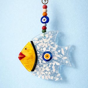 Fused Glass Fish Suncatcher, Fish Wall Art, Coastal Home Decor immagine 6
