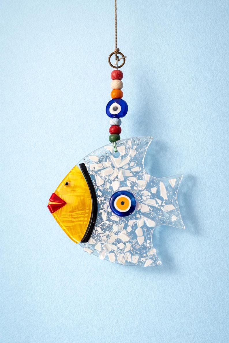 Fused Glass Fish Suncatcher, Fish Wall Art, Coastal Home Decor immagine 6