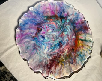 Large Resin Tray, 13" Diameter, Personalized Serving Dish