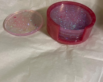 Personalized Resin Coasters (Set of 4) – Custom Color Drinkware