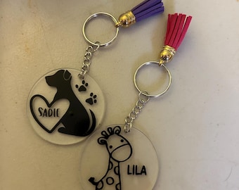 Custom Name Keychain with Tassel